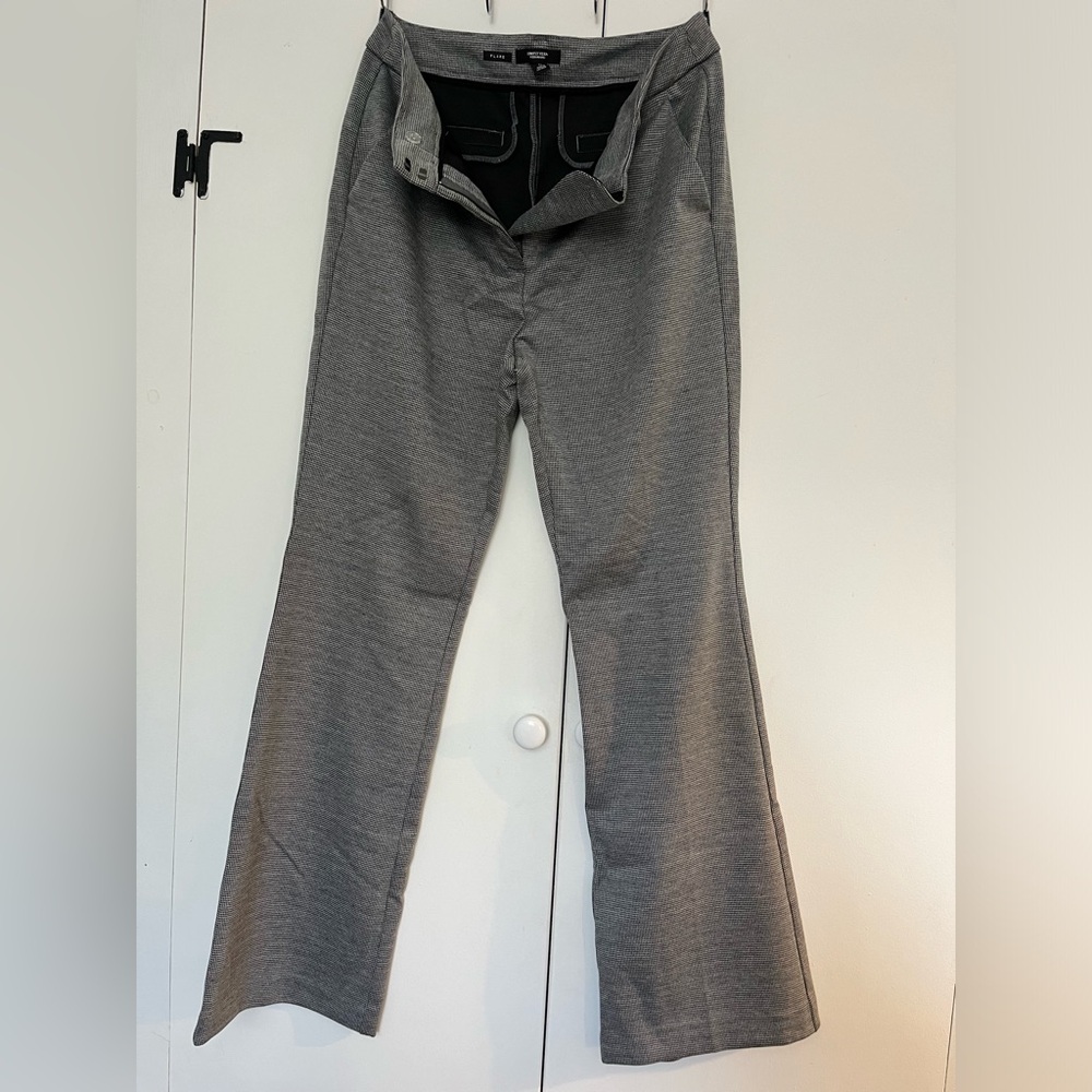 Gray Specked Flared Career Pants with Pockets